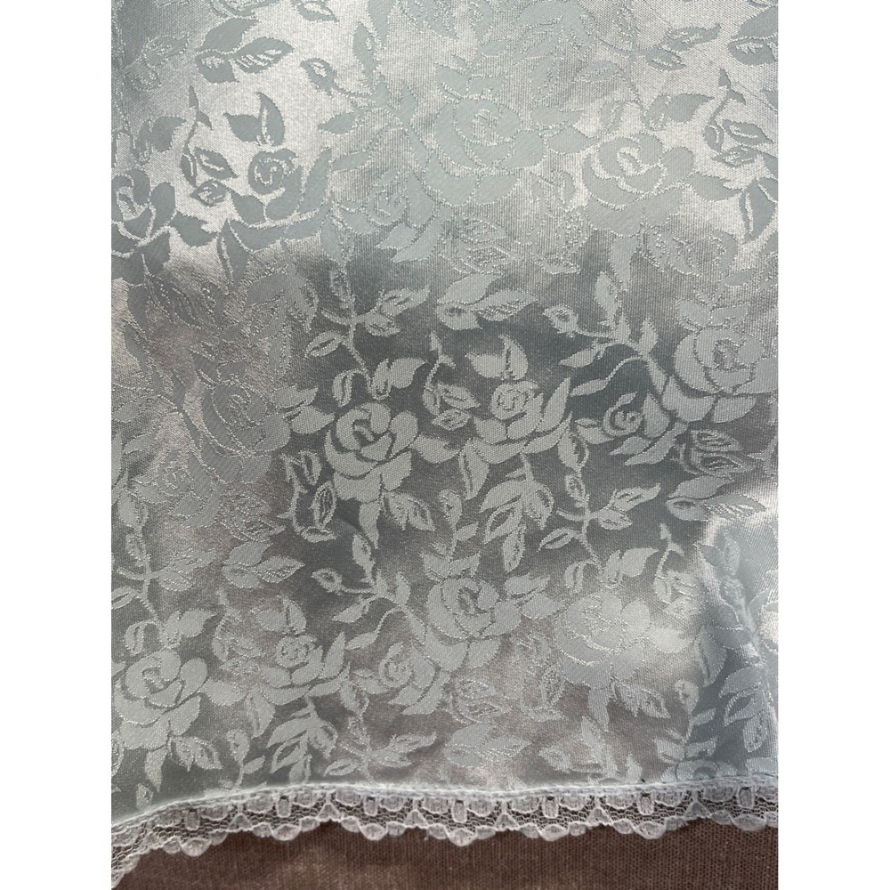 Barbizon Baby Blue Floral Lace Trim Slip Chemise Nightgown vintage babydoll - Picture 4 of 7
